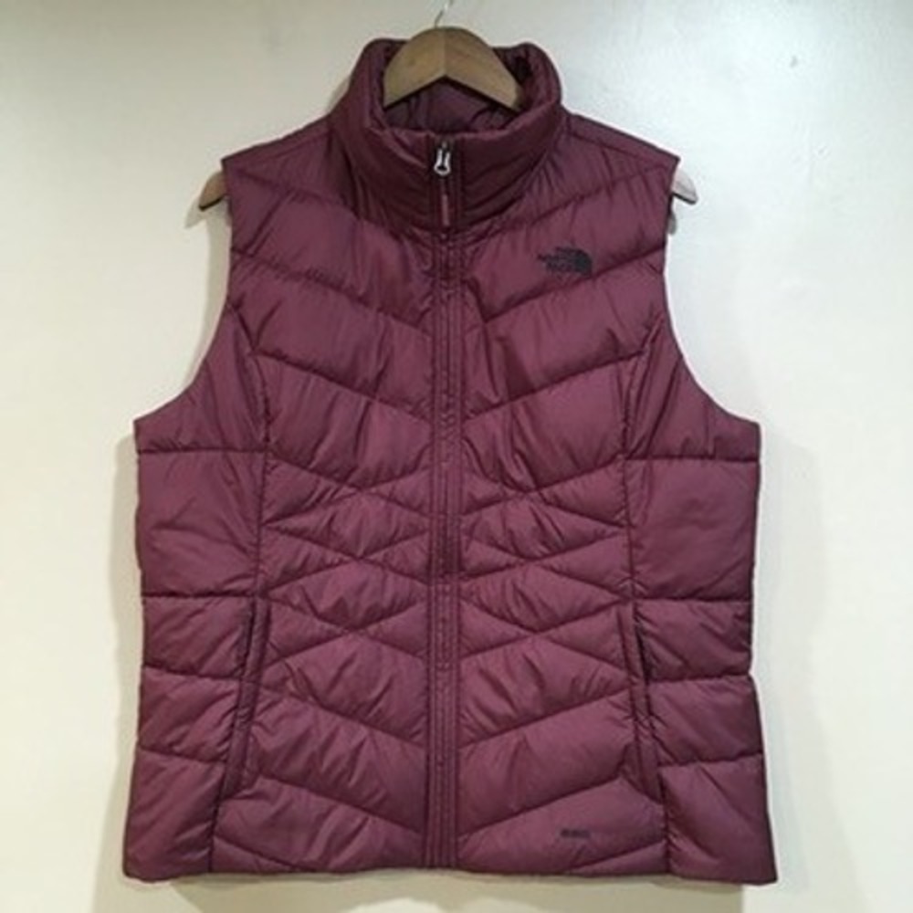 The North Face 550 Down Puffer Vest Womens XL Burgundy Red Insulated Performance